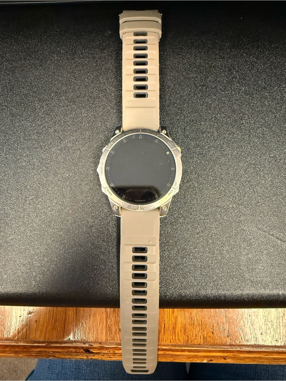 Garmin Beige Sport Smartwatch with Silicone Band